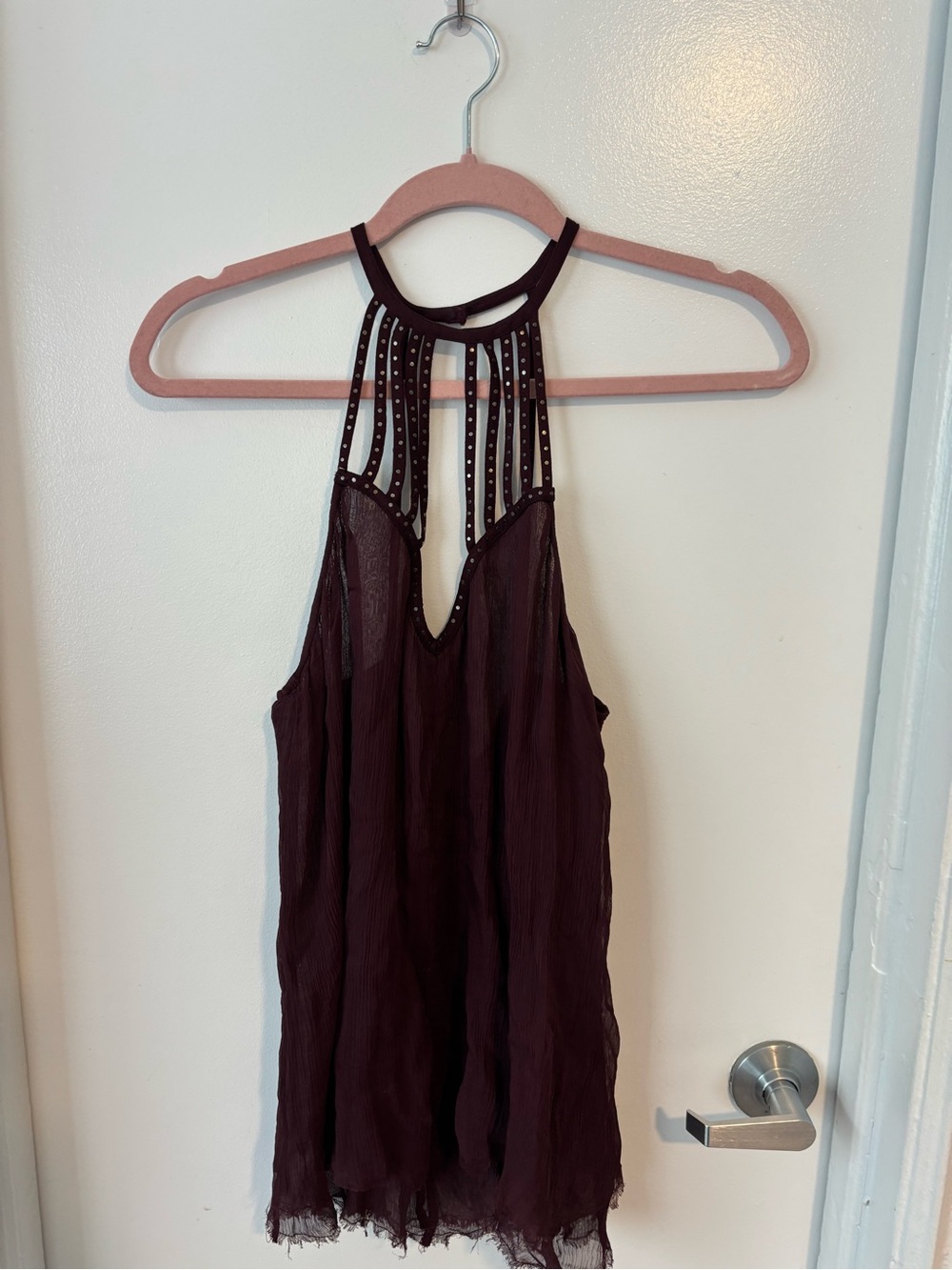 Pins & Needles Plum Halter-Style Camisole with Studded Straps